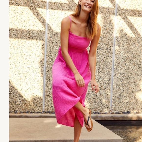 NWT Michael Stars Allora Gauze Midi Dress Sz XS Azalea Pink - Picture 2 of 12